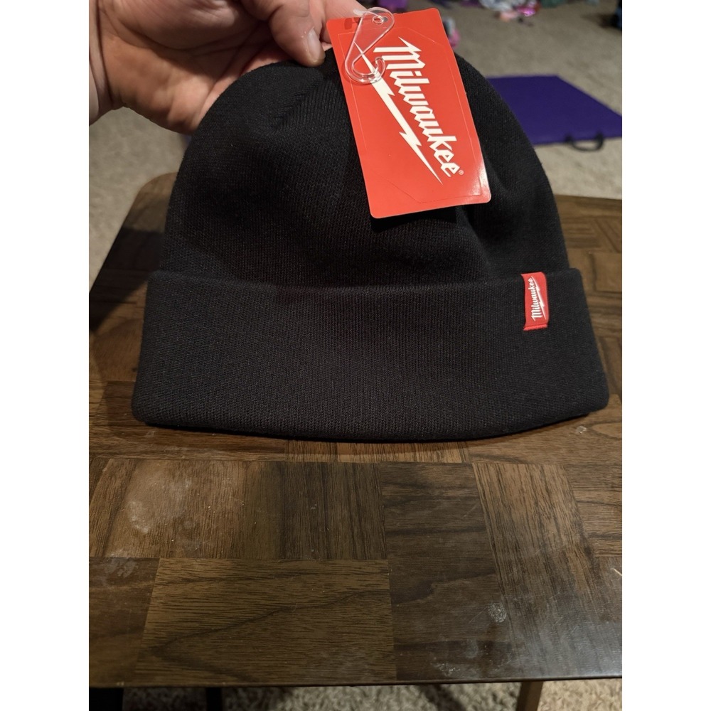 Milwaukee Tool 503B Black Cuffed Beanie Knit Winter Hat One Size New With Tags